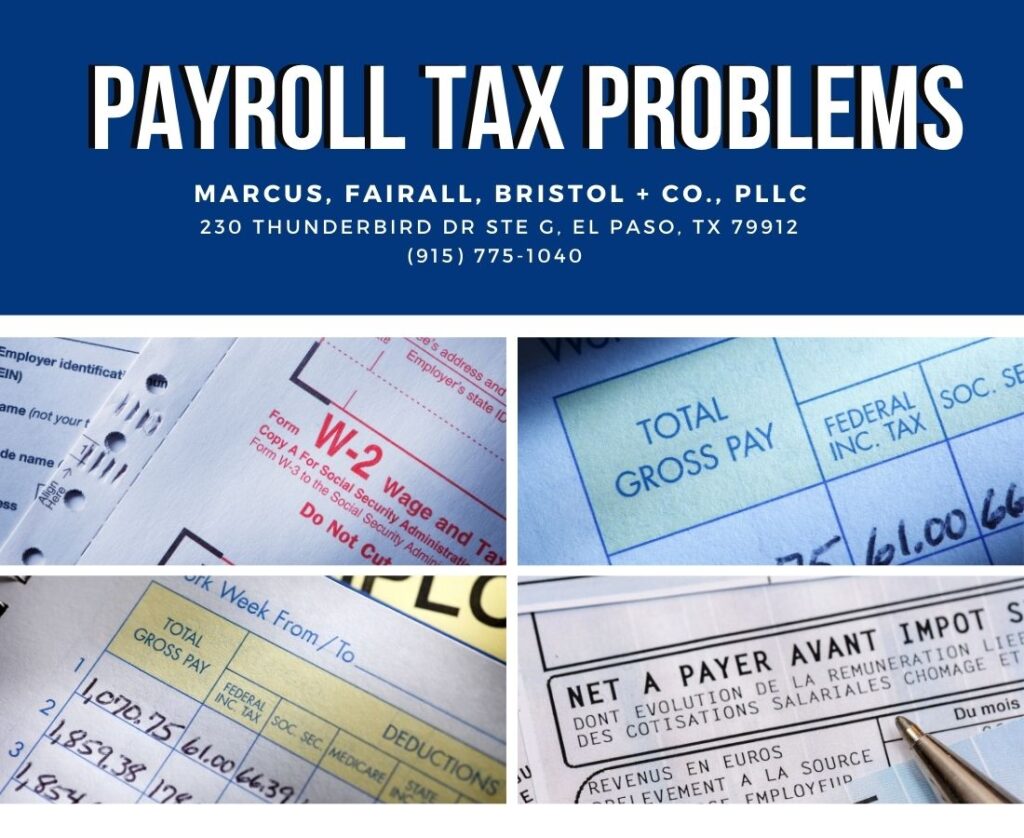 Payroll TAX PROBLEMS